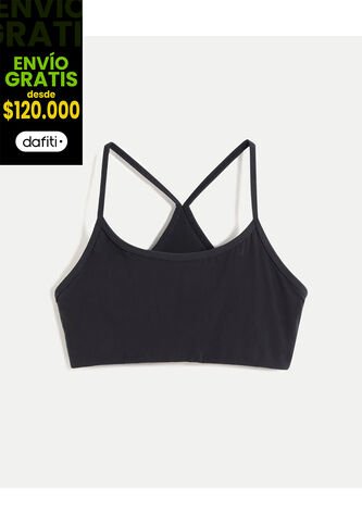 Top Para Mujer Soporte Bajo Color Negro Marca Atmos #31220183 Atmos