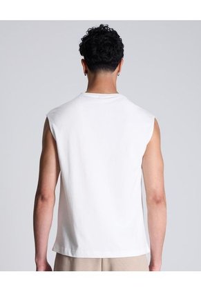 Camiseta Para Hombre Manga Sisa Cuello Redondo Color Marfil Marca Atmos #32090181