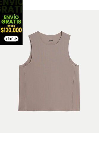 Camiseta Para Mujer Manga Sisa Cuello Redondo Color Mocca Marca Atmos #31090308 Atmos