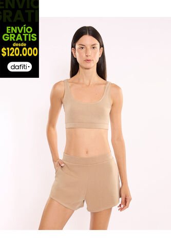 Top Para Mujer  Color Mocca Marca Atmos #31220175 Atmos