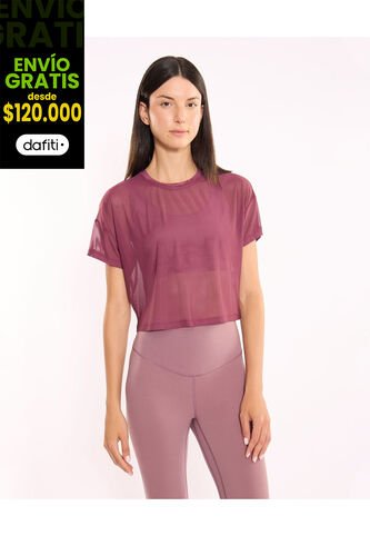 Camiseta Para Mujer Manga Corta Cuello Redondo Color Uva Marca Atmos #31090353 Atmos