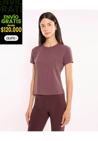 Camiseta Para Mujer Manga Corta Cuello Redondo Color Café Marca Atmos #31090270 Atmos