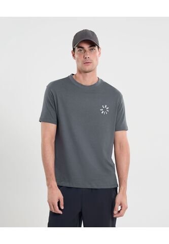 Camiseta Manga Corta Con Screen  Para Hombre Gris Atmos Atmos