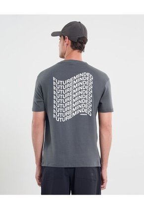 Camiseta Manga Corta Con Screen  Para Hombre Gris Atmos