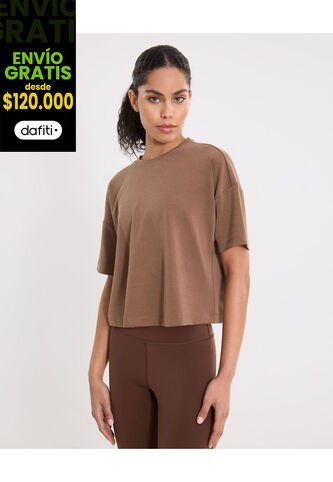 Camiseta Para Mujer Manga Corta Cuello Redondo Color Café Marca Atmos #31090285 Atmos
