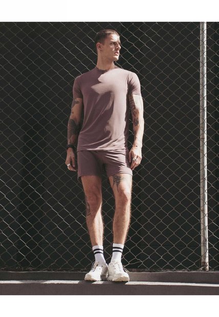 Short Con Bóxer Interno Y Cordón Ajustable  Para Hombre Lila Atmos