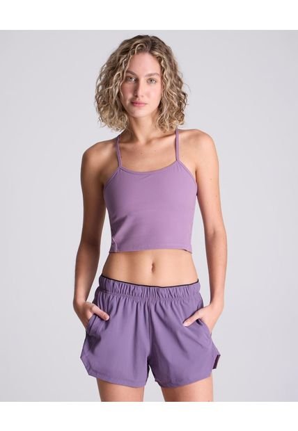 Crop Top Para Mujer Manga Sisa Color Morado Marca Atmos #31090186