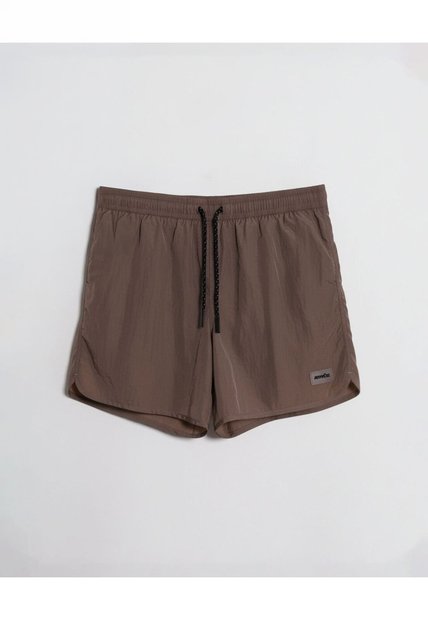 Pantaloneta De Baño Con Cordón  Para Hombre Café Atmos