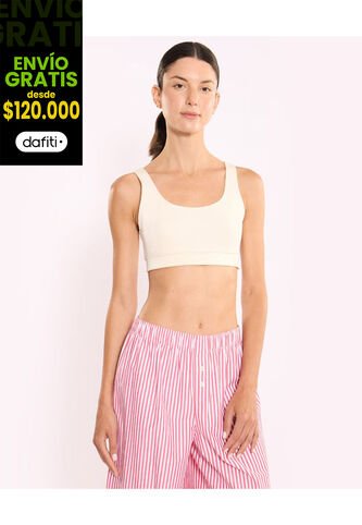 Top Para Mujer  Color Crema Marca Atmos #31220170 Atmos