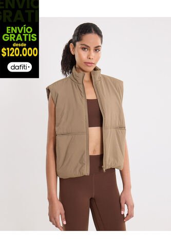 Chaleco Para Mujer Acolchado Color Mocca Marca Atmos #31250009 Atmos