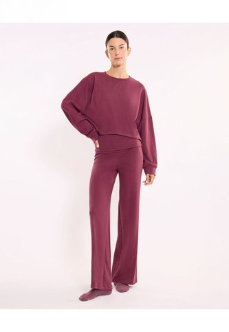Pantalón Silueta Relajada Pretina Cruzada Para Mujer  Deportiva  Color Vino Marca Atmos Atmos