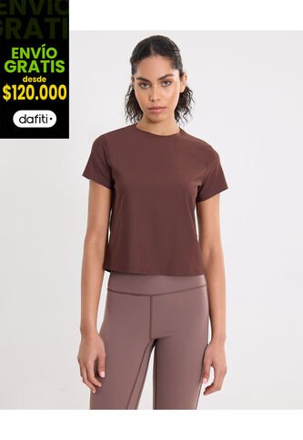 Camiseta Para Mujer Manga Corta Cuello Redondo Color Café Marca Atmos #31090295 Atmos