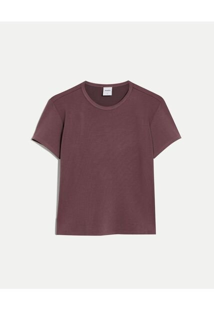 Camiseta Para Mujer Manga Corta Cuello Redondo Color Café Marca Atmos #31090270