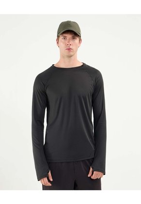 Camiseta Manga Larga De Baño Para Hombre Negro Atmos