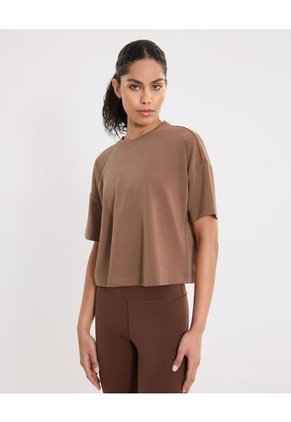 Camiseta Para Mujer Manga Corta Cuello Redondo Color Café Marca Atmos #31090285