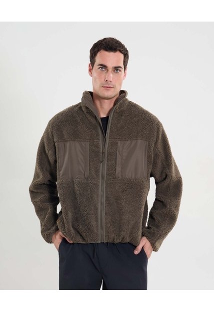 Chaqueta Ovejera  Para Hombre Café Atmos