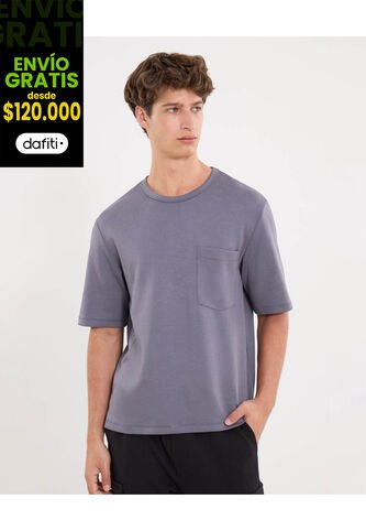 Camiseta Para Hombre Manga Corta Cuello Redondo Color Gris Marca Atmos #32090244 Atmos