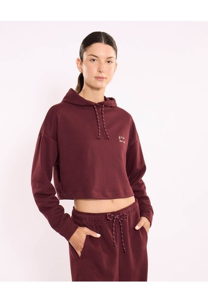 Hoodie Burda Suave Con Estampado  Para Mujer Vino Atmos