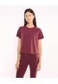 Camiseta Manga Corta Boxy  Para Mujer Vino Atmos de Atmos
