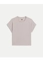 Camiseta Manga Corta Boxy  Para Mujer Gris Atmos de Atmos
