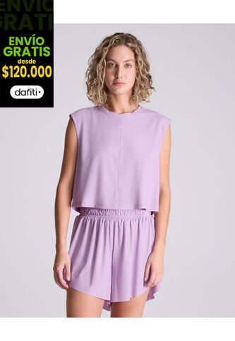 Camiseta Para Mujer Manga Corta Color Lila Marca Atmos #31090151 Atmos