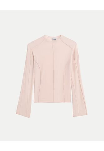 Camiseta Para Mujer Manga Larga Cuello Redondo Color Piel Marca Atmos #31090341 Atmos