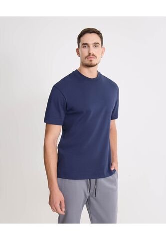 Camiseta Manga Corta Con Screen  Para Hombre Azul Atmos Atmos