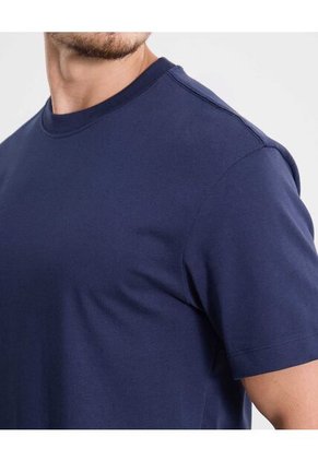Camiseta Manga Corta Con Screen  Para Hombre Azul Atmos
