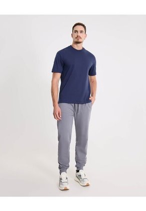 Camiseta Manga Corta Con Screen  Para Hombre Azul Atmos