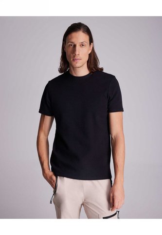 Camiseta Regular Fit Manga Corta Texturizada  Para Hombre Negro Atmos Atmos
