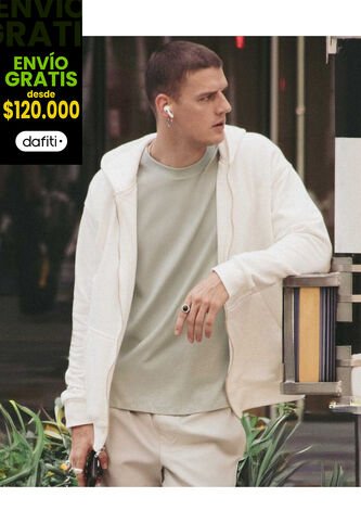 Buzo Para Hombre Zipper Color Marfil Marca Atmos #32060064 Atmos