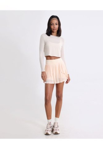 Camiseta Manga Larga Con Bonding Para Mujer  Deportiva  Color Beige Marca Atmos Atmos