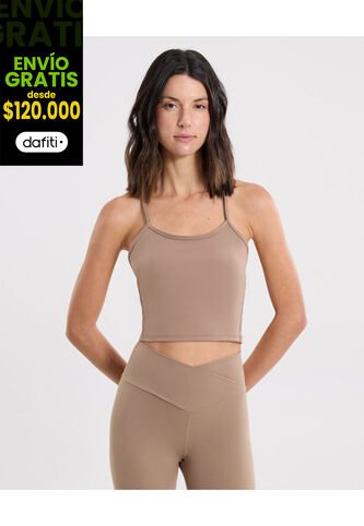 Camiseta Para Mujer Crop Top Color Beige Marca Atmos #31090247 Atmos