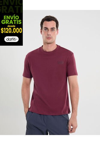 Camiseta Para Hombre Manga Corta Cuello Redondo Color Vino Marca Atmos #32090220 Atmos