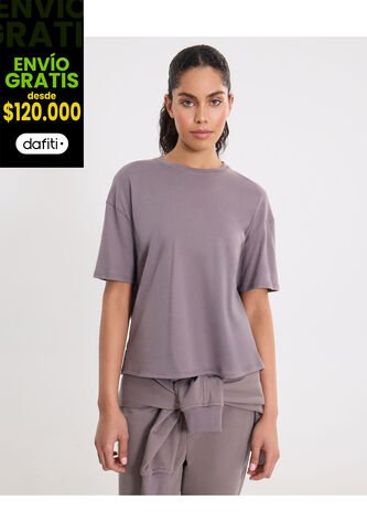 Camiseta Para Mujer Manga Corta Cuello Redondo Color Rosa Marca Atmos #31090264 Atmos