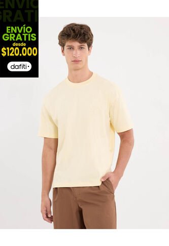 Camiseta Para Hombre Manga Corta Cuello Redondo Color Crema Marca Atmos #32090248 Atmos