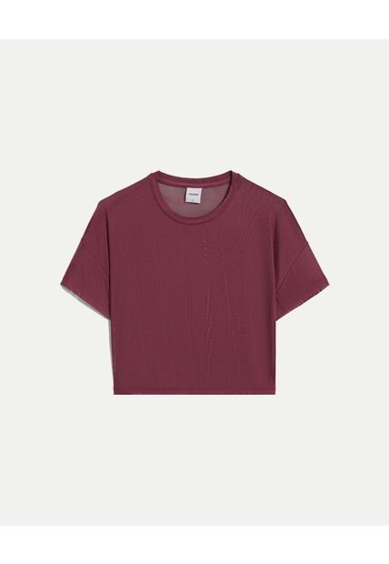 Camiseta Para Mujer Manga Corta Cuello Redondo Color Uva Marca Atmos #31090353