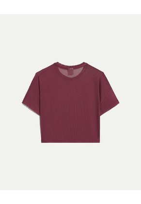 Camiseta Para Mujer Manga Corta Cuello Redondo Color Uva Marca Atmos #31090353