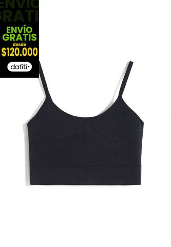 Top Para Mujer Cuello Redondo Color Negro Marca Atmos #31220159 Atmos