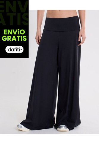 Pantalón Pretina Doblada Amplio Algodón Para Mujer  Deportiva  Color Negro Marca Atmos Atmos