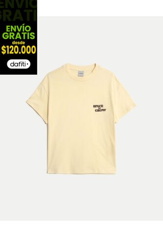 Camiseta Para Mujer Manga Corta Cuello Redondo Color Crema Marca Atmos #31090289 Atmos