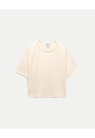 Camiseta Para Mujer Manga Corta Cuello Redondo Color Crema Marca Atmos #31090284 Atmos