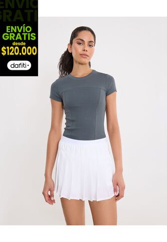 Camiseta Para Mujer Manga Corta Cuello Redondo Color Gris Marca Atmos #31090256 Atmos