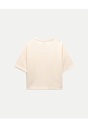 Camiseta Para Mujer Manga Corta Cuello Redondo Color Crema Marca Atmos #31090284