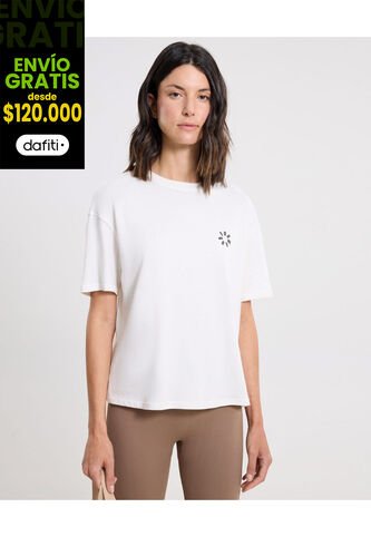 Camiseta Para Mujer Manga Corta Cuello Redondo Color Marfil Marca Atmos #31090254 Atmos