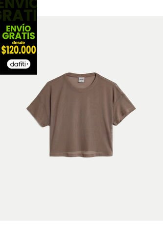 Camiseta Para Mujer Manga Corta Cuello Redondo Color Café Marca Atmos #31090328 Atmos