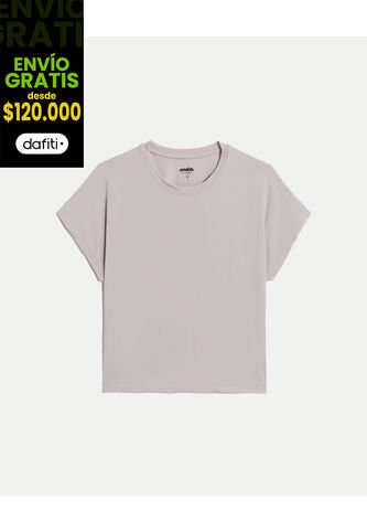 Camiseta Para Mujer Manga Corta Cuello Redondo Color Gris Marca Atmos #31090278 Atmos