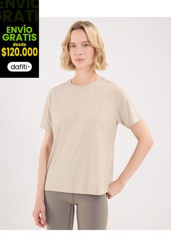 Camiseta Para Mujer Manga Corta Cuello Redondo Color Beige Marca Atmos #31090180 Atmos