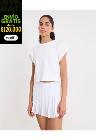 Camiseta Para Mujer Manga Corta Cuello Redondo Color Marfil Marca Atmos #31090252 Atmos