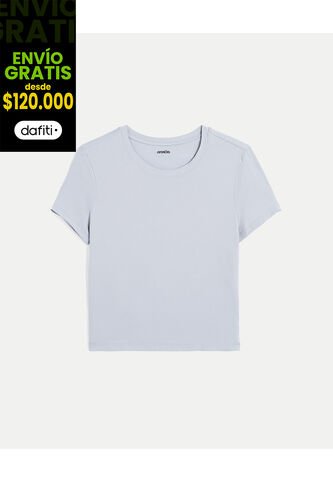 Camiseta Para Mujer Manga Corta Cuello Redondo Color Gris Marca Atmos #31090220 Atmos